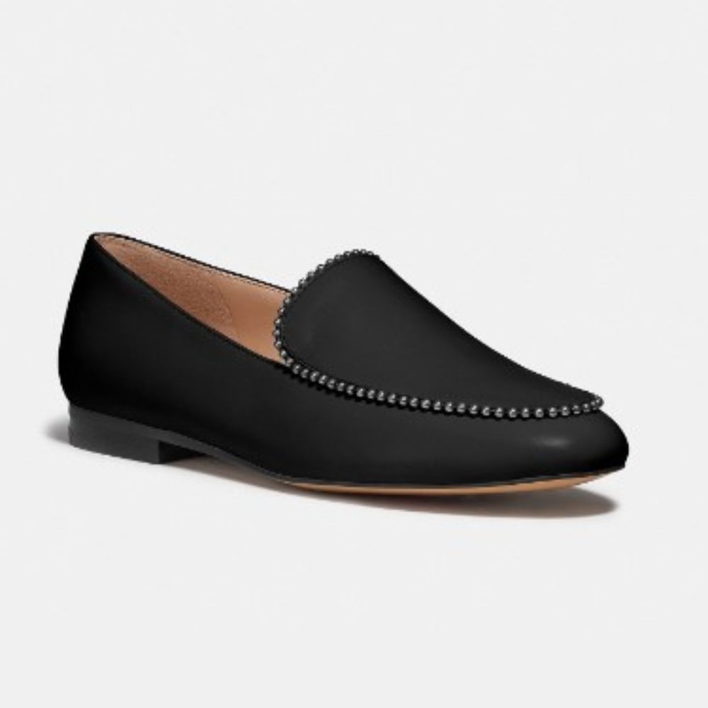COACH HARPER BEAD LEATHER LOAFER